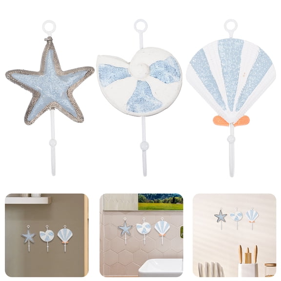 HOMEMAXS  2 Set Iron Hooks Mediterranean Style Decorative Wall Shower Bathroom
