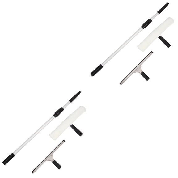 HOMEMAXS 2 Sets  Glass Wiper Window Cleaner Telescopic Pole Window Squeegee Window Glass Wiper for Bedroom