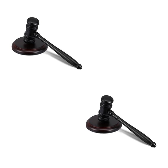 HOMEMAXS 2 Sets Judge Gavel And Block Set Wood Legal Gavel And Sound Block For Courtrooms Meetings Ceremonies Judge Costume Supplies