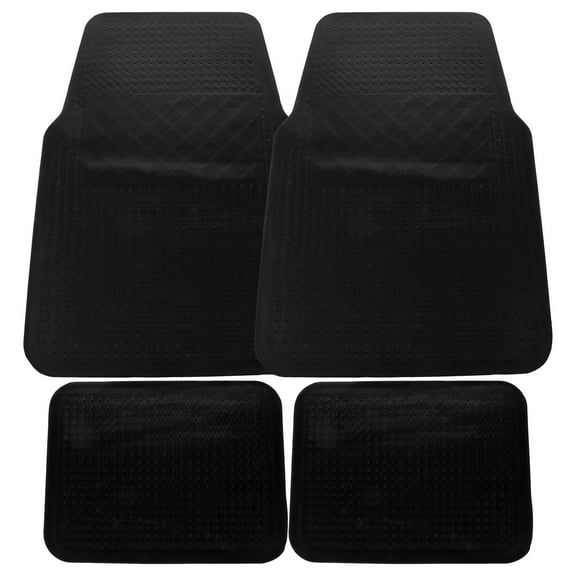 HOMEMAXS 2 Sets Large Floor Mat Car Accessories Carpet Mats Sliders Black