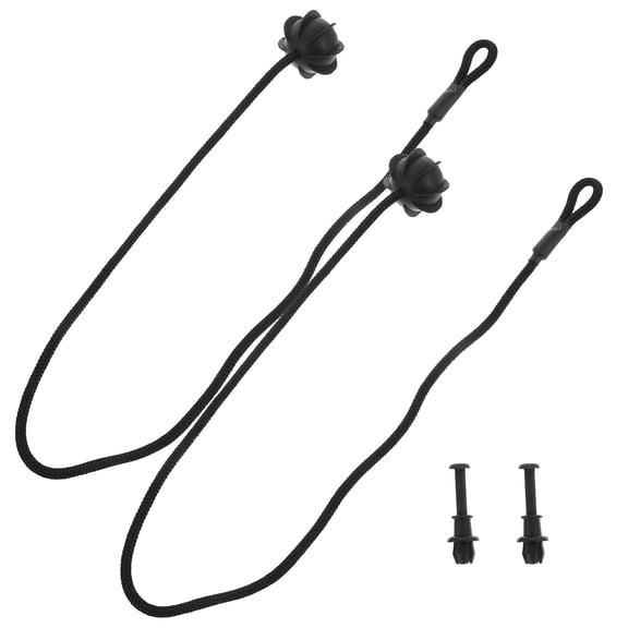 HOMEMAXS 2 Sets Parcel Shelf String Car Boot Rear Strings Hook Clips And Rear Trunk Parcel Shelf String Hanging Rope Car Accessories Replacement Black