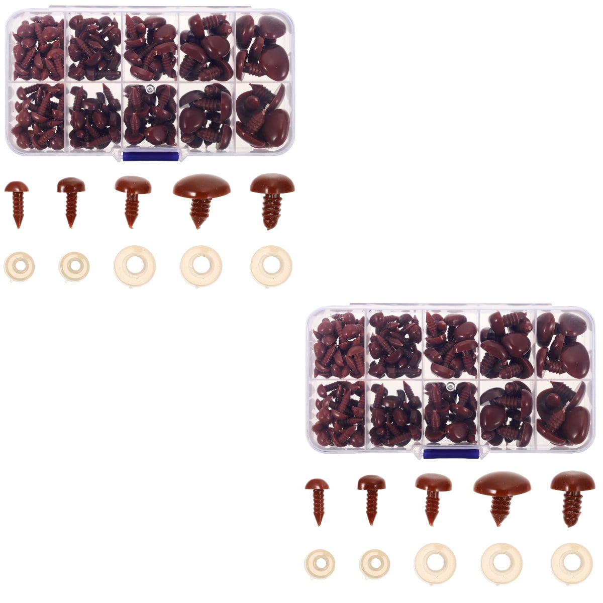 2x 100pcs 9mm Plastic Safety Eye & Nose Washers - For Teddy Bear, Doll & Animal DIY Crafts