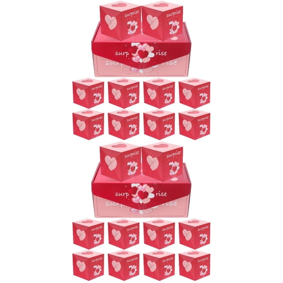 HOMEMAXS 2 Sets  Valentine Day Gift Boxes Bouncing Candy Boxes Treat Boxes Party Favor Explosion Gift Box
