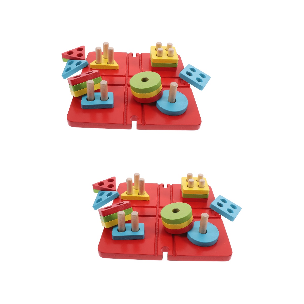 HOMEMAXS 2 Sets Wooden Sorting Stacking Toys Color Recognition Toys ...