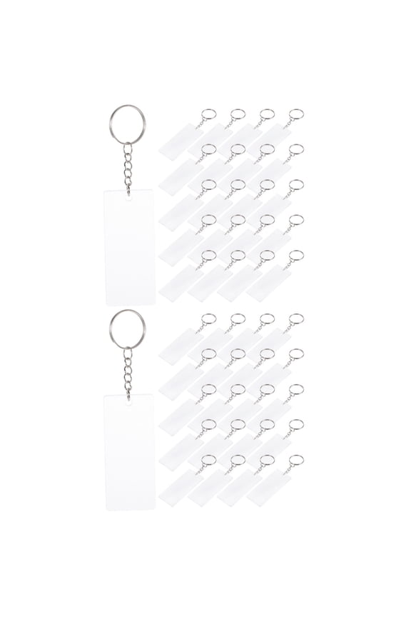 2-Pack Acrylic Key Chain Blanks with Key for Crafting and Custom Place Cards