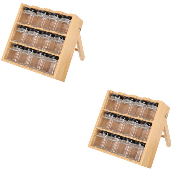 HOMEMAXS 2 Sets of Decorative Seasoning Storage Bracket Kitchen Spice Containers Versatile Storage Jars