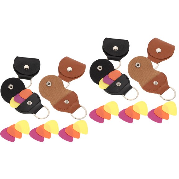 HOMEMAXS 2 Sets  of PU Guitar Picks Storage Bags Portable Guitar Pick Containers Guitar Picks