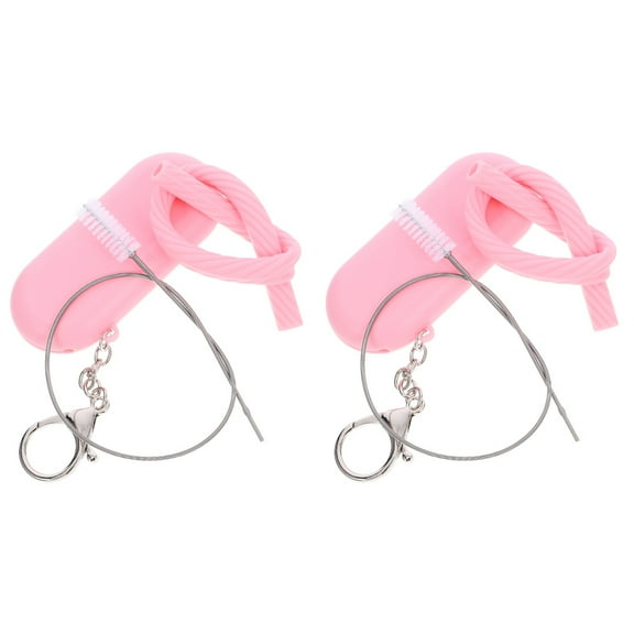 HOMEMAXS 2 Sets of Reusable Silicone Straws Tumbler Replacement Straws Jar Straws with