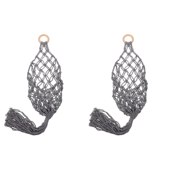 HOMEMAXS 2 pcs Hanging Basket Fruit Vegetable Basket Decorative Cotton Rope Woven Basket