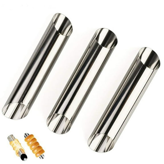 20PCS Stainless Steel Bread Baking Tubes for Pastry Use Silver Color Reusable Easy to Clean