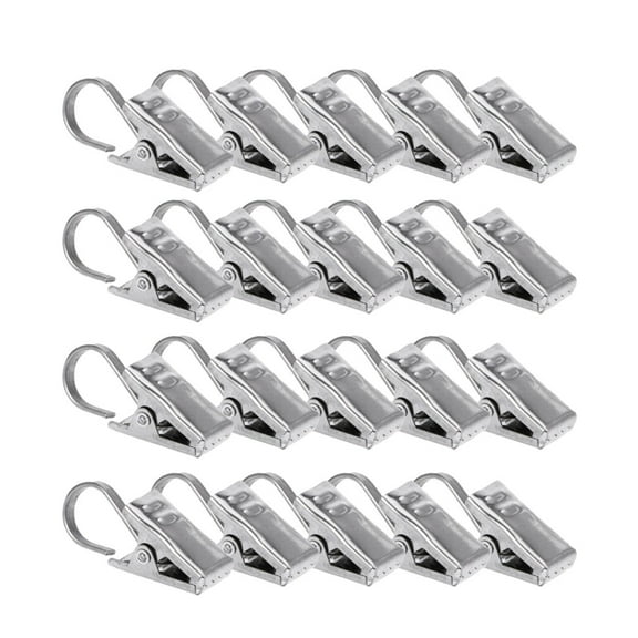 HOMEMAXS  20 PCS Curtain Track Clips Cafe Hooks Small Rings with Hanger