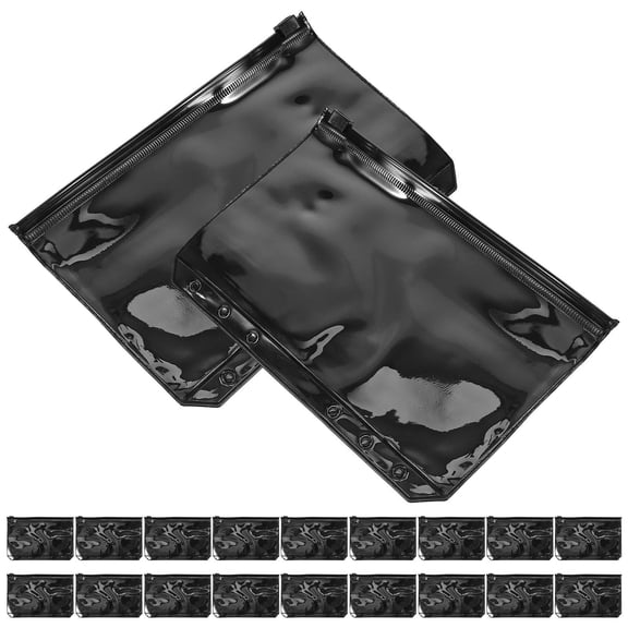20 Pcs Binder Pockets Zip Lock Bags Loose Leaf Zipper Clear Window Storage