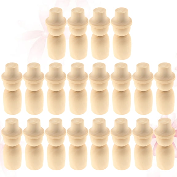 HOMEMAXS  20 Pcs DIY Unfinished Dolls Wooden Puppet Decor Peg Toy for Kids Children Toys