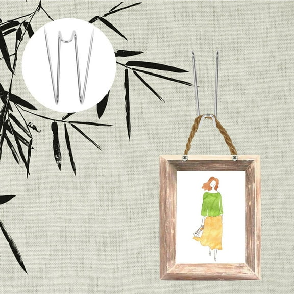 HOMEMAXS  20 Pcs Fabric Panel Wall Hook Stainless Steel Hooks Wire Silver