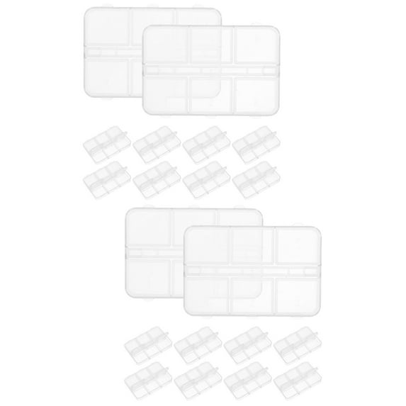 HOMEMAXS 20 Pcs Multi-grid Nail Charms Holder Beads Rhinestones Storage Holder Plastic Storage Holder
