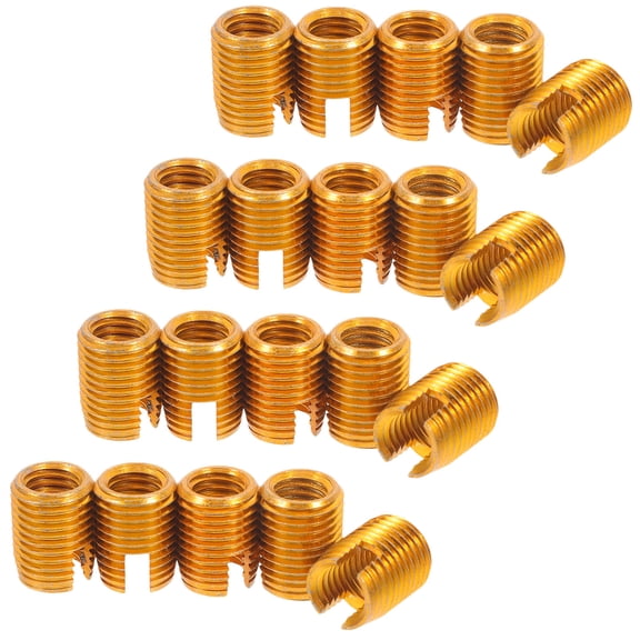 jojofuny 20Pcs Thread Reinforce Repair Tool Golden Threaded Connector for Wood Projects