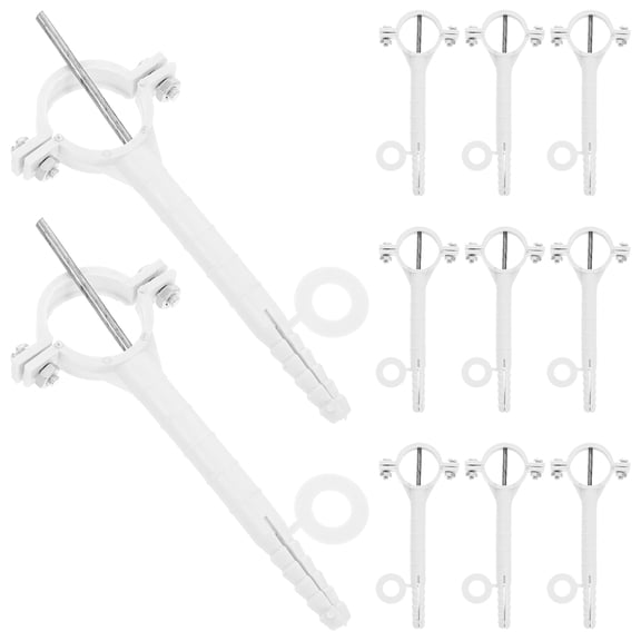 WEUVEB Pipe Clips Beige Plastic 20Pcs 4.6X1.97X0.39In