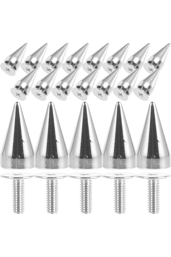 20 Pcs Shoes Bag Accessories Punk Spikes Cone Studs Cones White