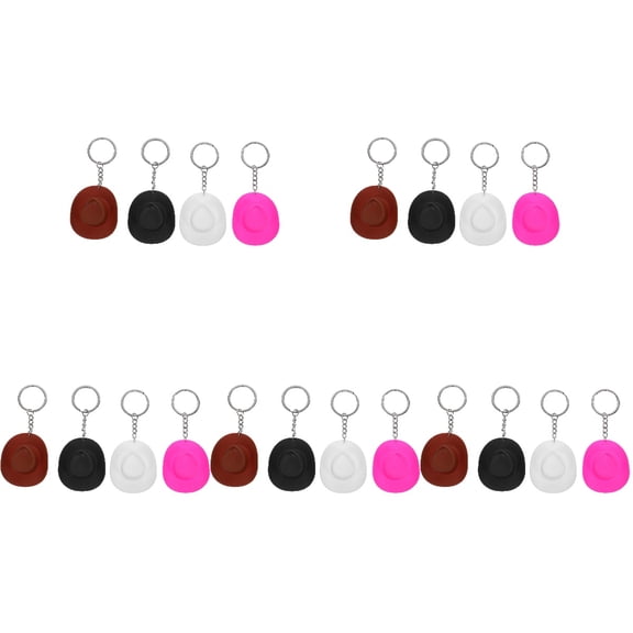 HOMEMAXS 20 Pcs  Small Western Hat Keychain Cute Keychain Small Hat Charm for Handbag Purse