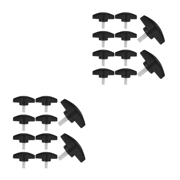 20 Pcs Thumb Screws Tee Wing Knobs Plastic T Handles Clamping Knob Tightening Thread Thumbscrew For Woodworking Machinery Equipment