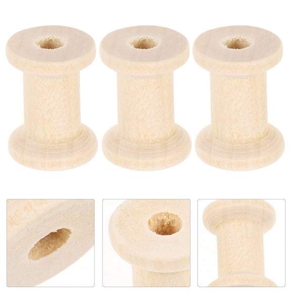 HOMEMAXS 20 Pcs Vintage Unfinished Wooden Spools for Handmade Projects at Home