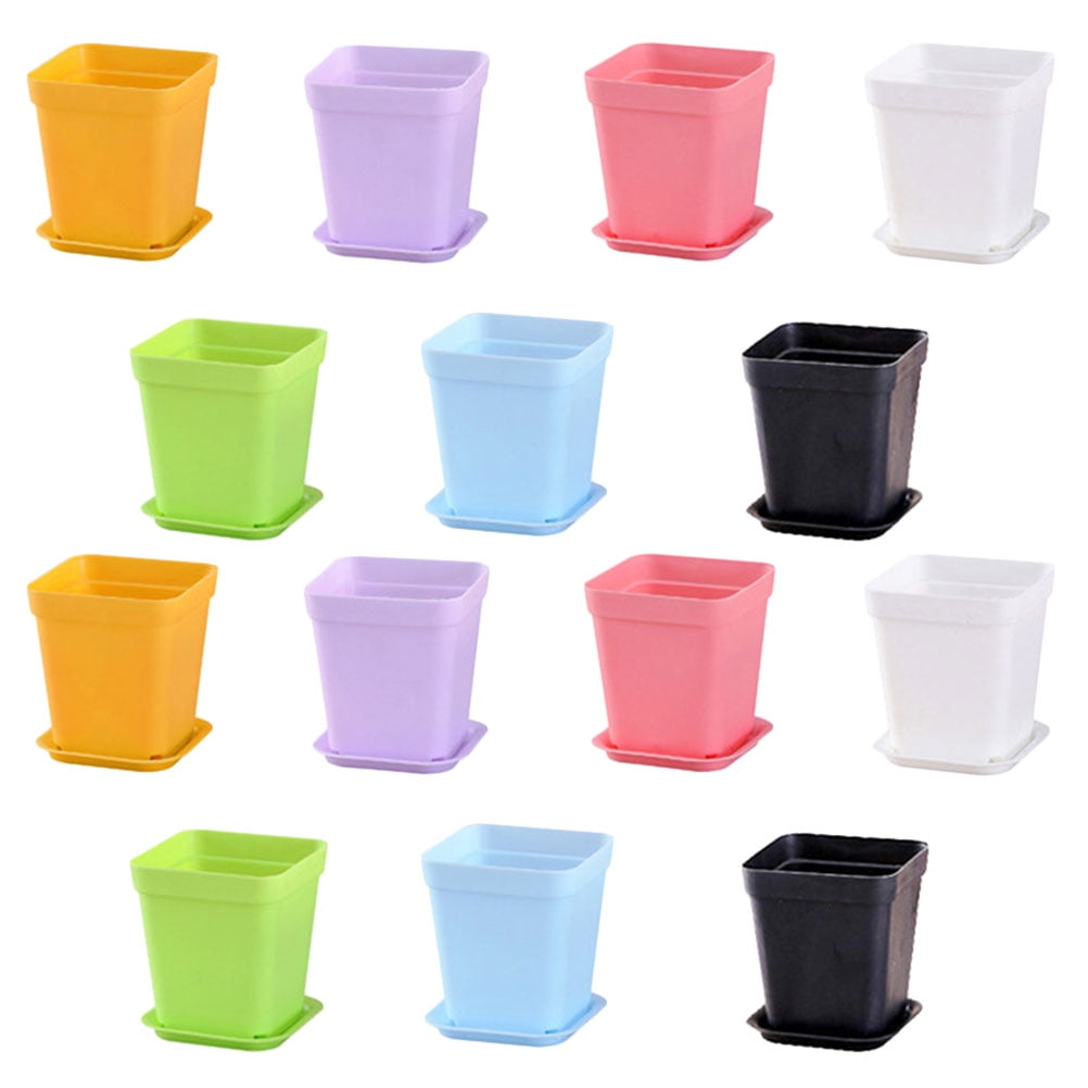 HOMEMAXS 20 Sets Seedling Pot Risers Pots Succulent Planters Square ...