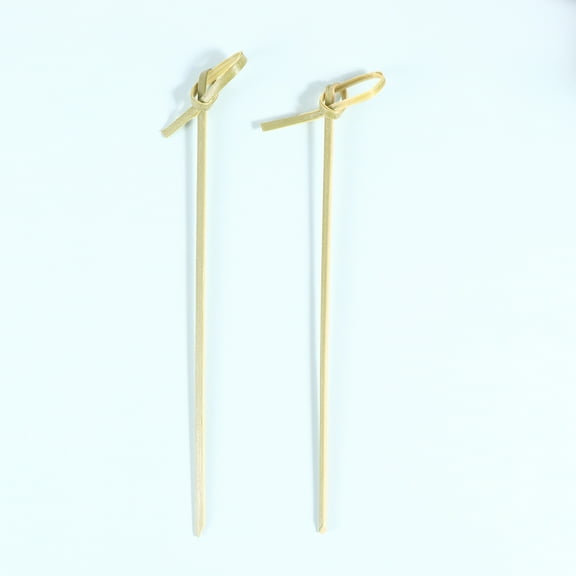 CRAFTHROU Bamboo Appetizer Forks Cocktail Picks Bamboo Knot Shape For Bartenders Home 200 Pcs