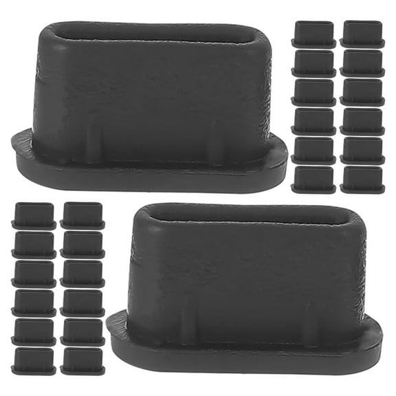HOMEMAXS 200 Pcs Dust Plug Data Cable Protective Cover Phone Anti Black