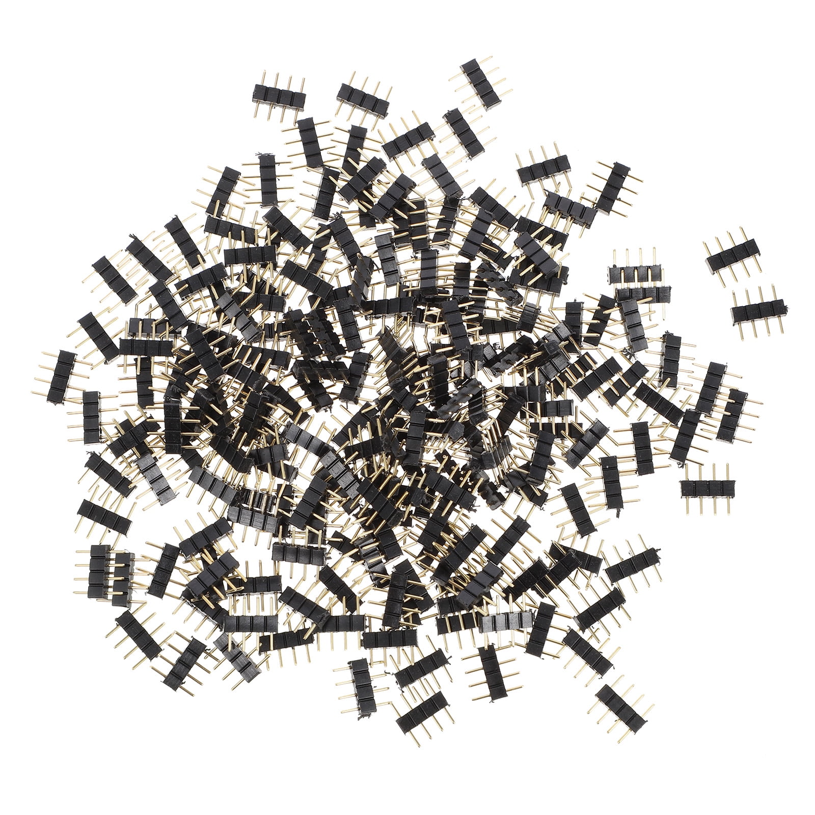 HOMEMAXS 200 Pcs Pin Male Connectors Copper Male Pin Headers RGB Strip Pin Headers