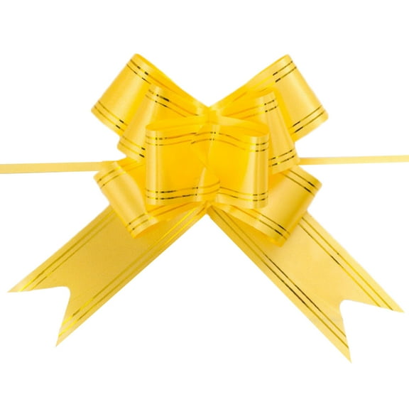 HOMEMAXS 20PCS Side Design Pull Bows Knot Ribbons for Wedding Wrapping Car Decoration Yellow