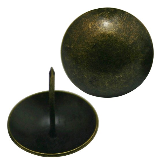 HOMEMAXS 20pcs 1.6 Inch Antique Brass Round Large-headed Nails
