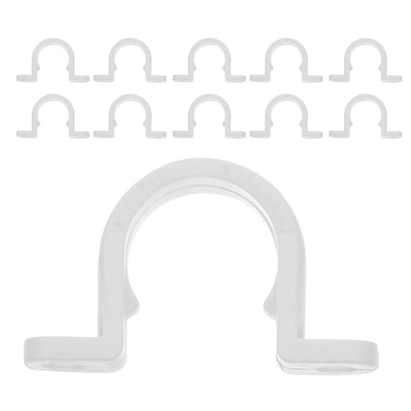 HOMEMAXS 20pcs Pipe Clamps Plastic U Brackets Heavy Duty Tube Strap Fixing Clips Pipes Fastener