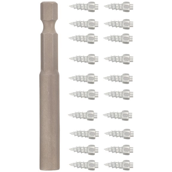 HOMEMAXS 20pcs Snow Screw Studs Anti Skid Tire Nails with Installation Tools for Most Tires Silver Steel