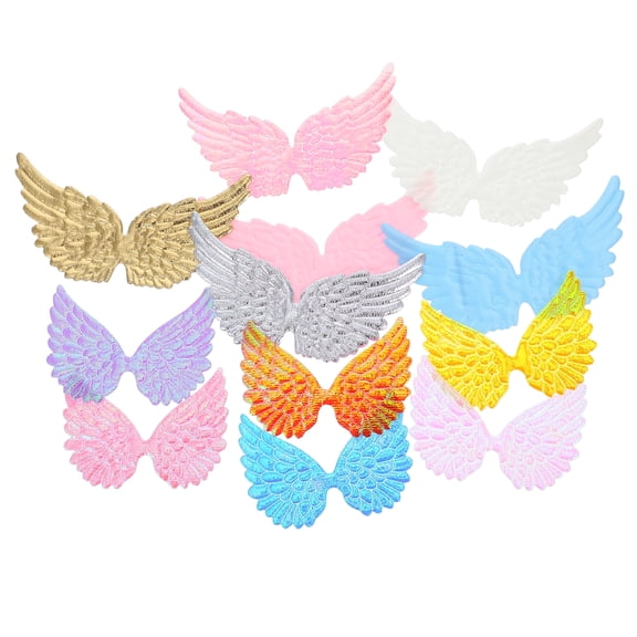 Assorted Color Plastic Wing Embossed Applique for DIY Costume Mini Ornaments Party Decorative Props 24pcs