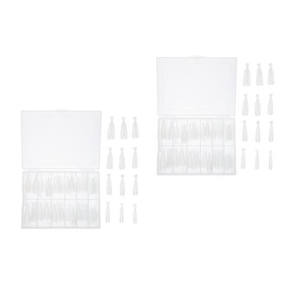 240 Pcs Fake Nail Tips Transparent Full Cover False Tips Manicure Design Supplies