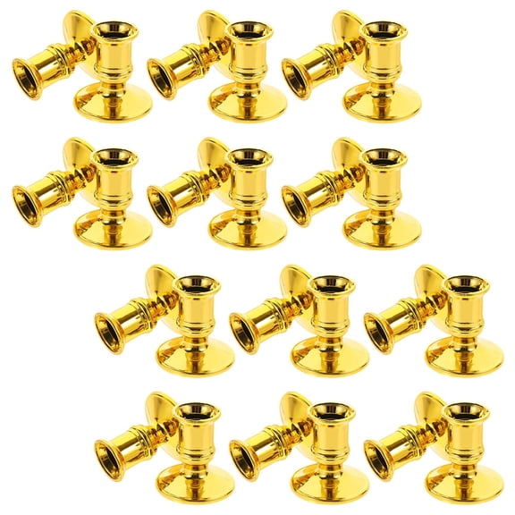 OULII Decorative Candlestick Holder Golden Plastic Event Organizers 24Pcs 2.4In