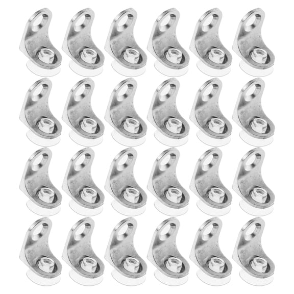 HOMEMAXS 24pcs Glass Shelf Bracket Alloy Right Angle Shelf Support Fixing Clip with Suction Cup Base Wall Mounted Glass Support Pegs Corner Brace Board Holder