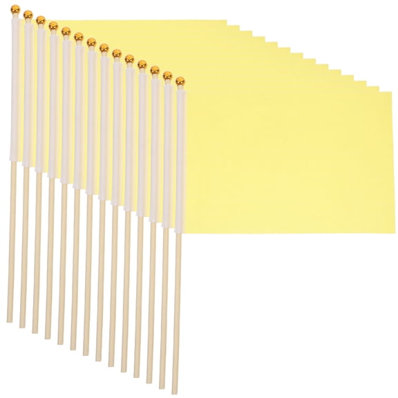 HOMEMAXS 25 Pcs Hand Waving Flag Green Colorful Grand Opening Flags Yellow