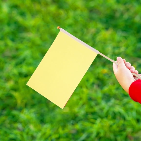 CRAFTHROU Flags Small Yellow Parade 25Pcs 5.5x8.3in