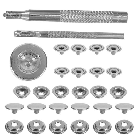 25 Sets Stainless Steel Snap Buttons Kit With Punch Tool For Jackets Bags Leather Marine Canvas Heavy Duty Snaps With Storage Box For Various Applications
