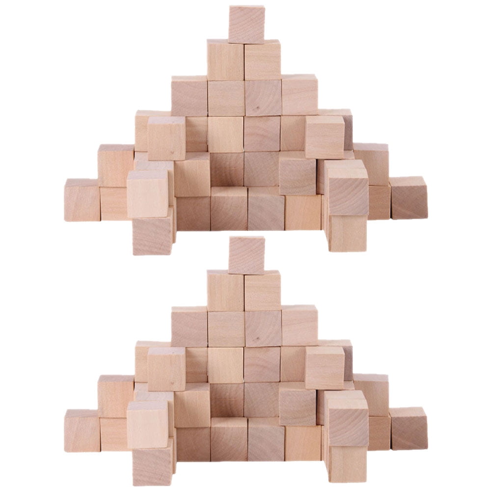 WEUVEB 250Set Small Wood Blocks for Toddlers Multi Color Unfinished Wood Cubes Cognitive Development Building Blocks
