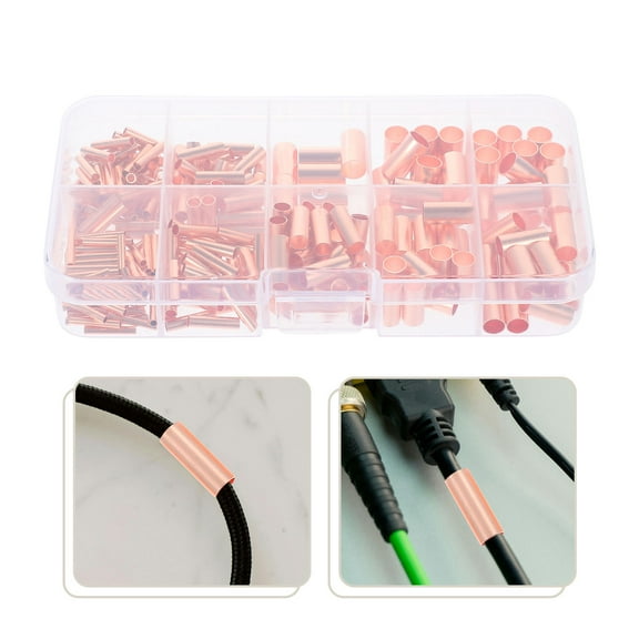 HOMEMAXS 250 Pcs Wire Connection Tubes Copper Connecting Pipe