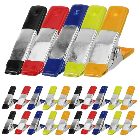 HOMEMAXS 25pcs Small Metal Spring Clamps for Woodworking Garden Hose Repair DIY Projects Heavy Duty Clips Plastic Tips Tool Clips Grip Holder for Versatile Use