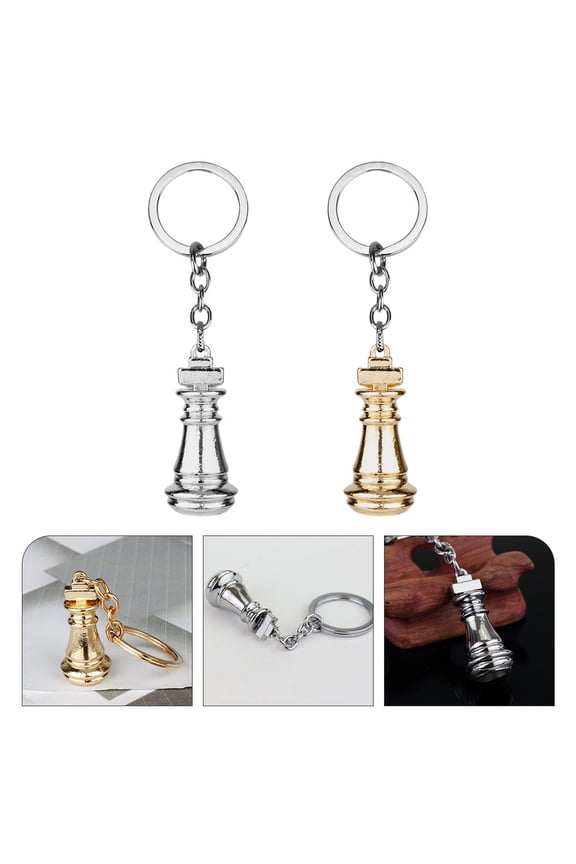 2PCS Elegant Keychain Aesthetic Chess Keychain Women Stylish Key Ring Hanging Accessories for Handbags Purses Car Keys and More