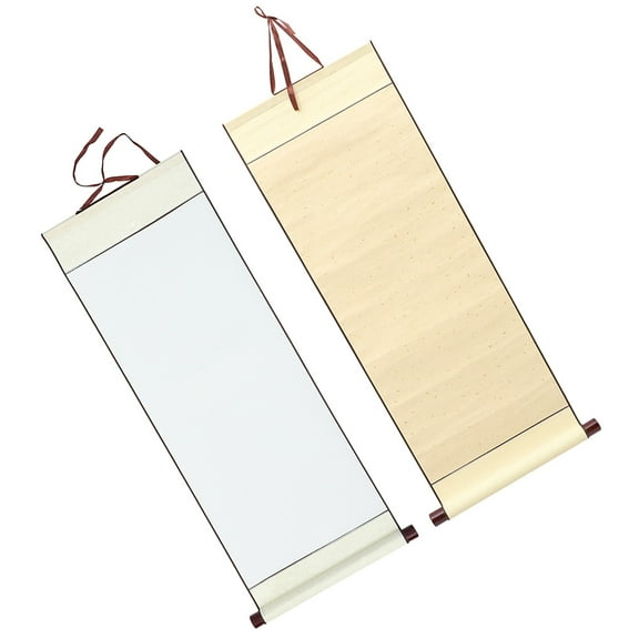 HOMEMAXS 2Pcs Blank Calligraphy Paper Multi-function Blank Scroll Chinese Painting Scroll Practical Painting Paper