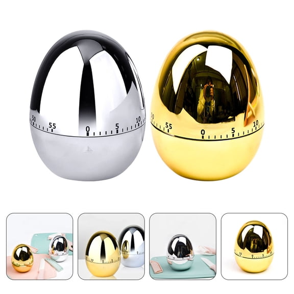 HOMEMAXS 2Pcs Egg Shape Kitchen Timer Mechanical Kitchen Timer Decorative Kitchen Timer
