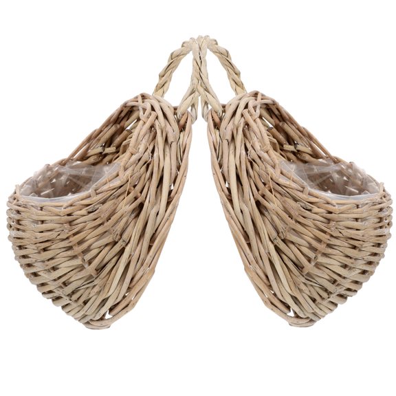 2Pcs Pastoral Style Woven Wall Plant for Bathroom 9.1x7.1x3.5in