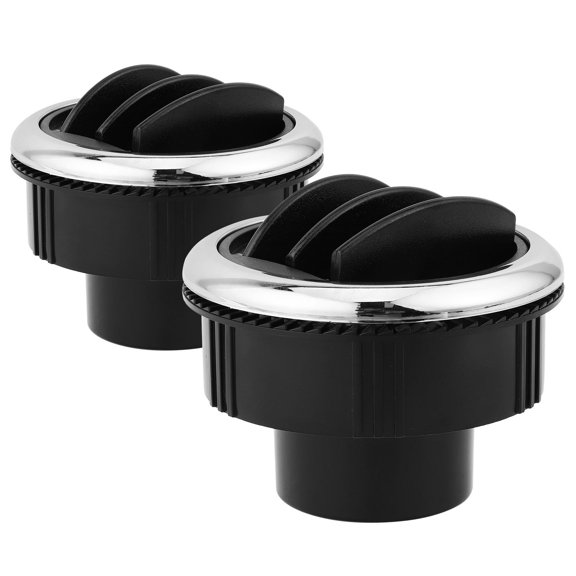 2-Pack Round Air Vent Deflector for Car, RV, Bus & Yacht Dashboard - Louvered Air Conditioning Vent Outlet Cover