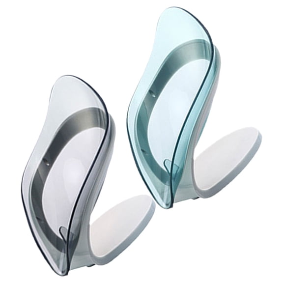 HOMEMAXS 2Pcs Suction Cup Soap Tray Water Draining Soap Holder Leaf Shaped Soap Dish