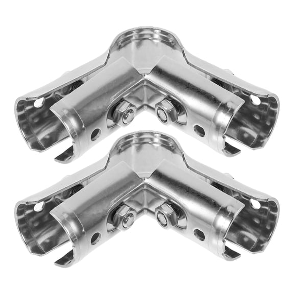 HOMEMAXS 2Pcs Three-way Tube Clamp Metal Pipe Adapter Greenhouse Tube Adapter Greenhouse Tube Bend Adapter